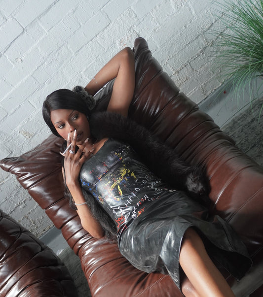 DOLCE & GABBANA 2000 GRAFFITI MIDI DRESS