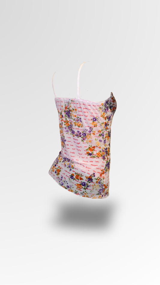 DOLCE & GABBANA "LOVE LETTER" MESH CAMISOLE