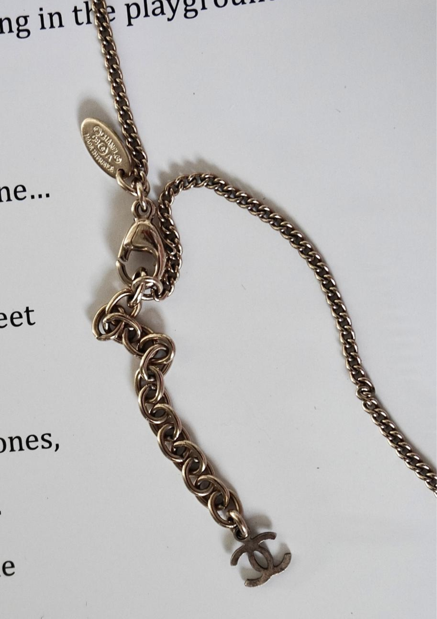 CHANEL 2008 CC EMBELLISHED PINK PENDANT NECKLACE