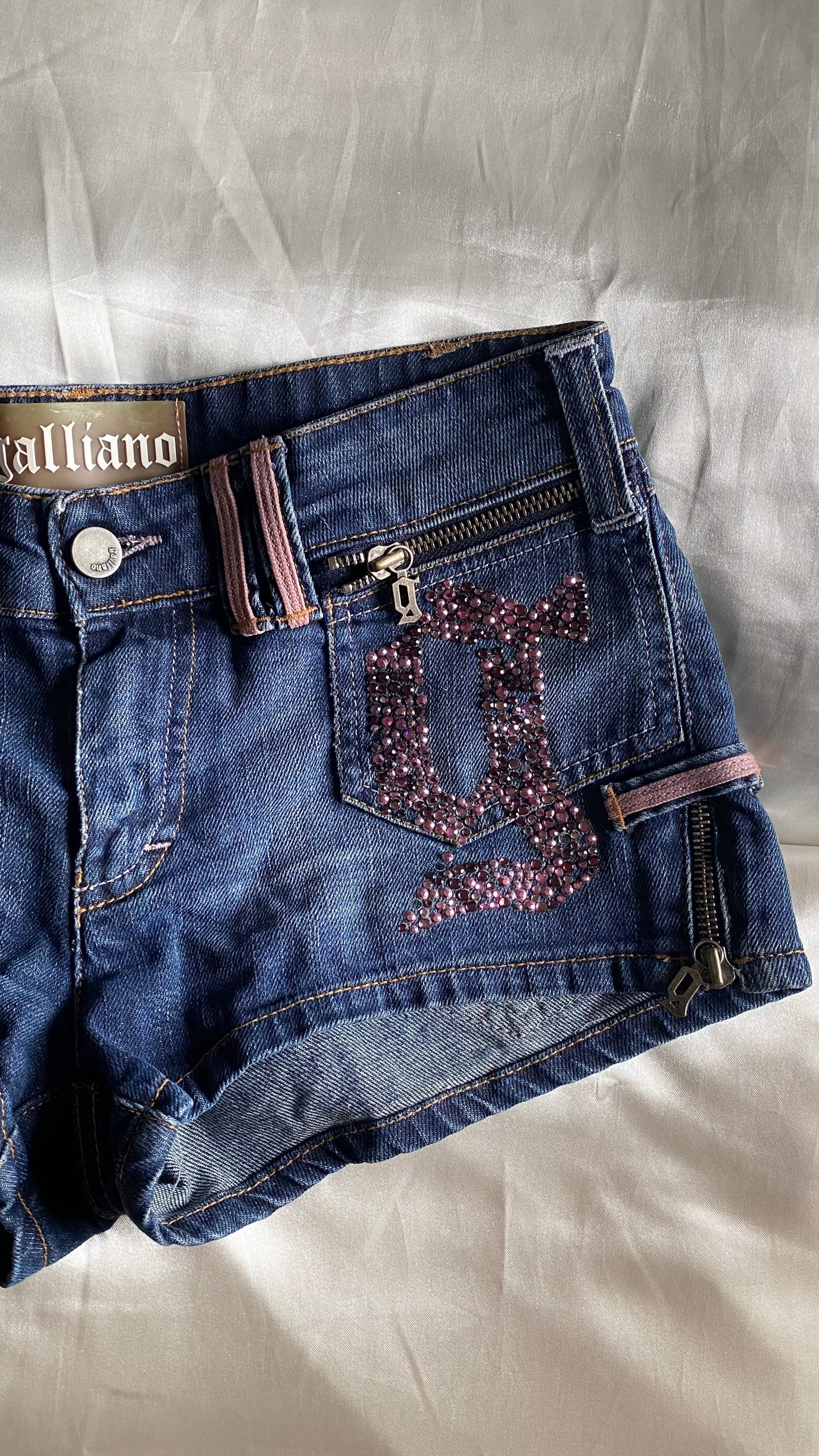 JOHN GALLIANO DENIM MINI SHORTS