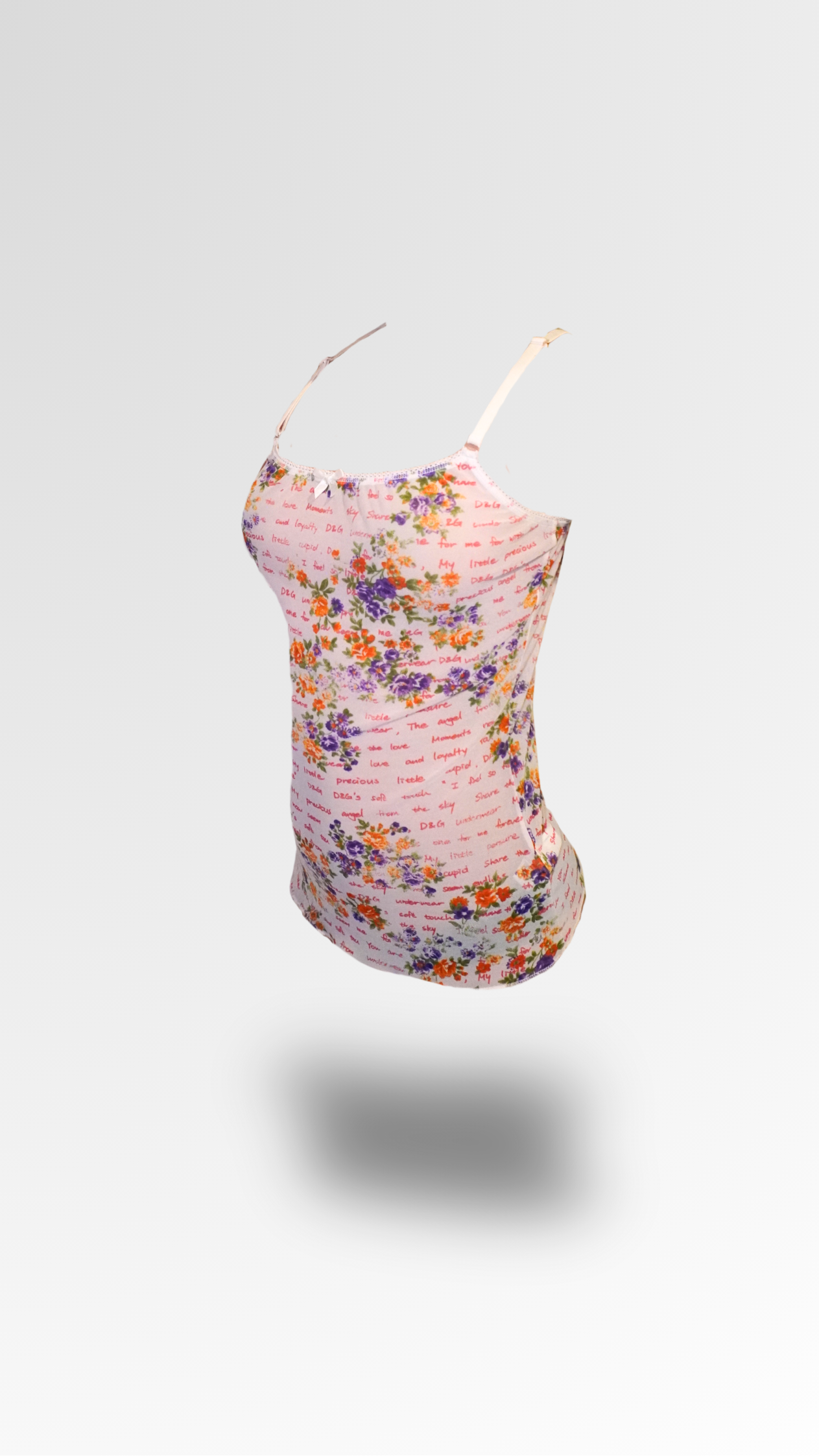 DOLCE & GABBANA "LOVE LETTER" MESH CAMISOLE