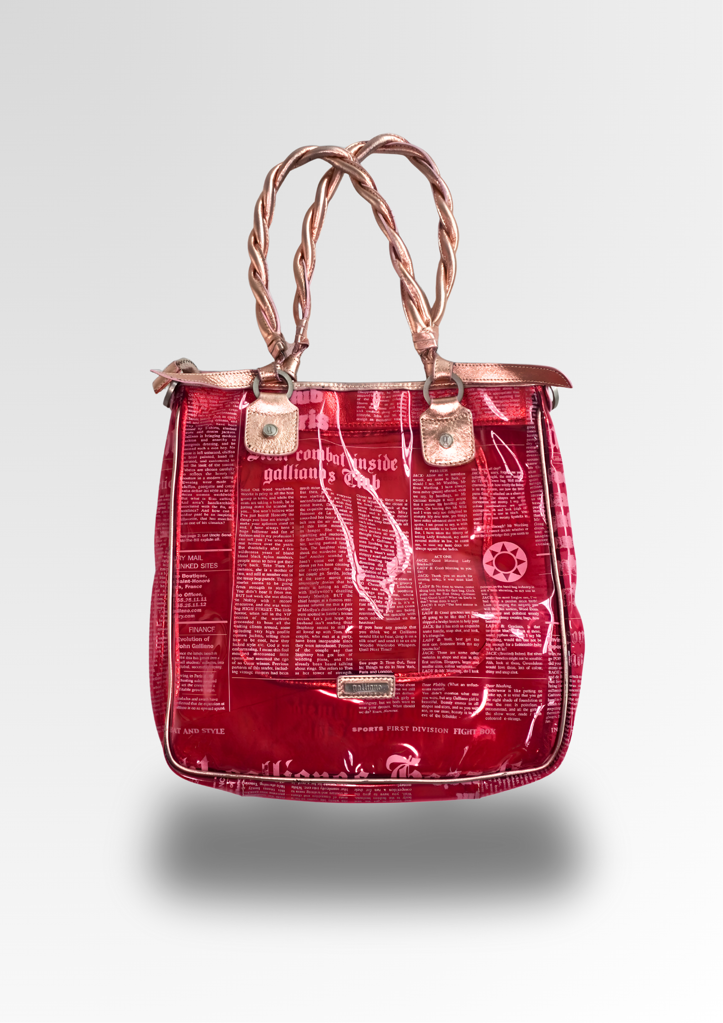 JOHN GALLIANO GAZETTE VINYL TOTE BAG