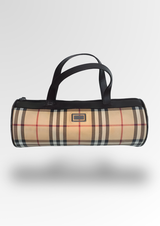 BURBERRY HOUSE CHECK MINI BARREL HANDBAG
