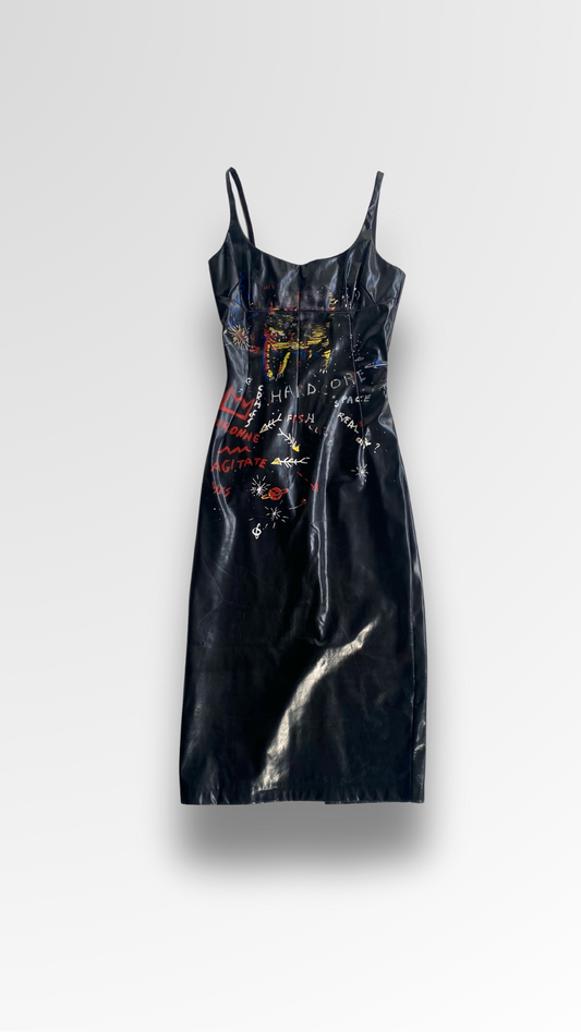 DOLCE & GABBANA 2000 GRAFFITI MIDI DRESS
