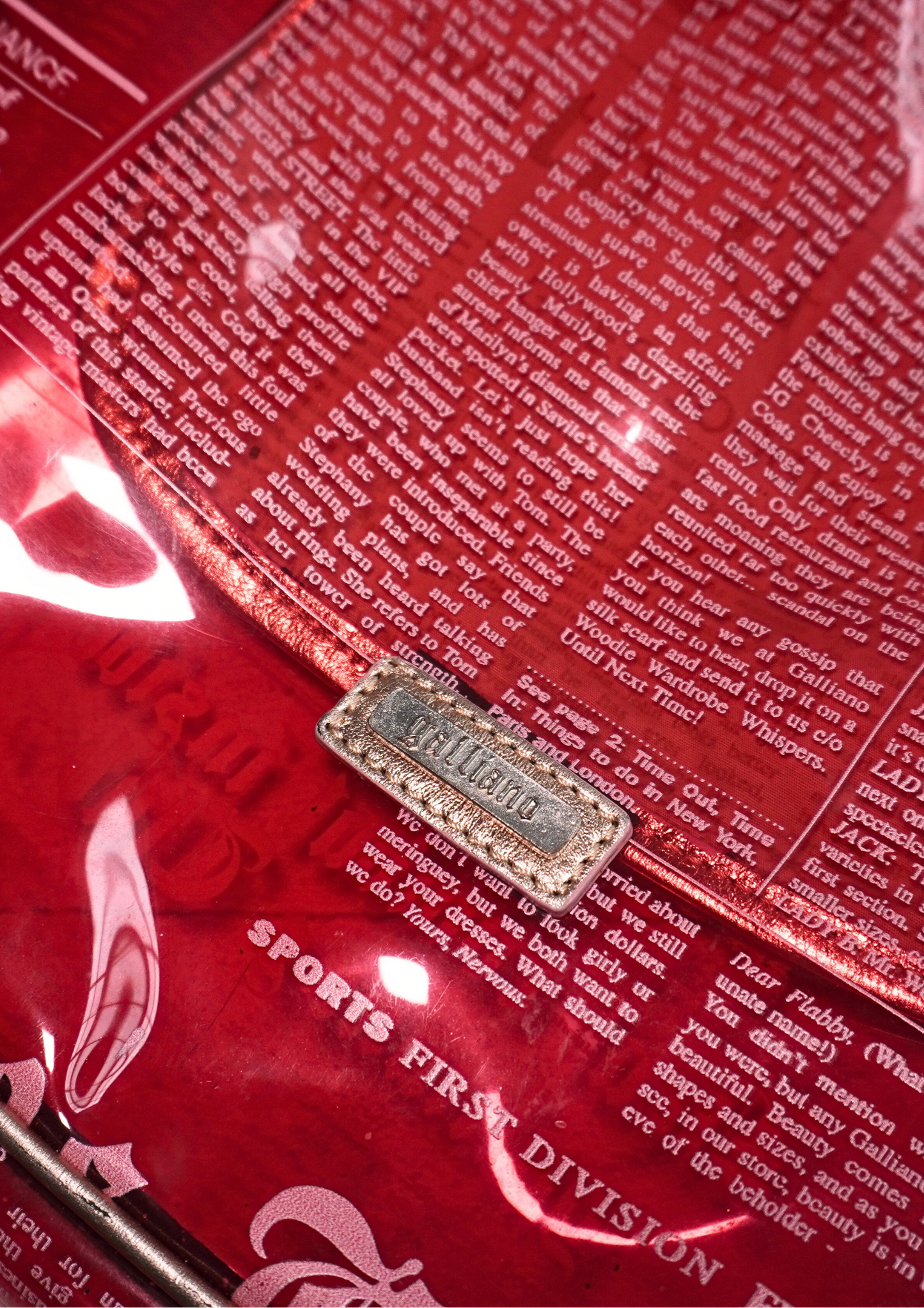 JOHN GALLIANO GAZETTE VINYL TOTE BAG