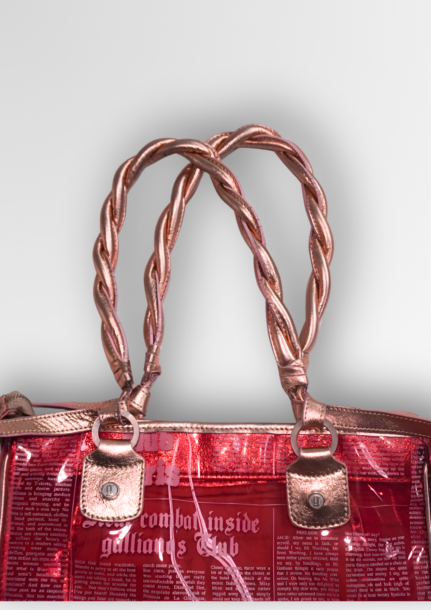 JOHN GALLIANO GAZETTE VINYL TOTE BAG