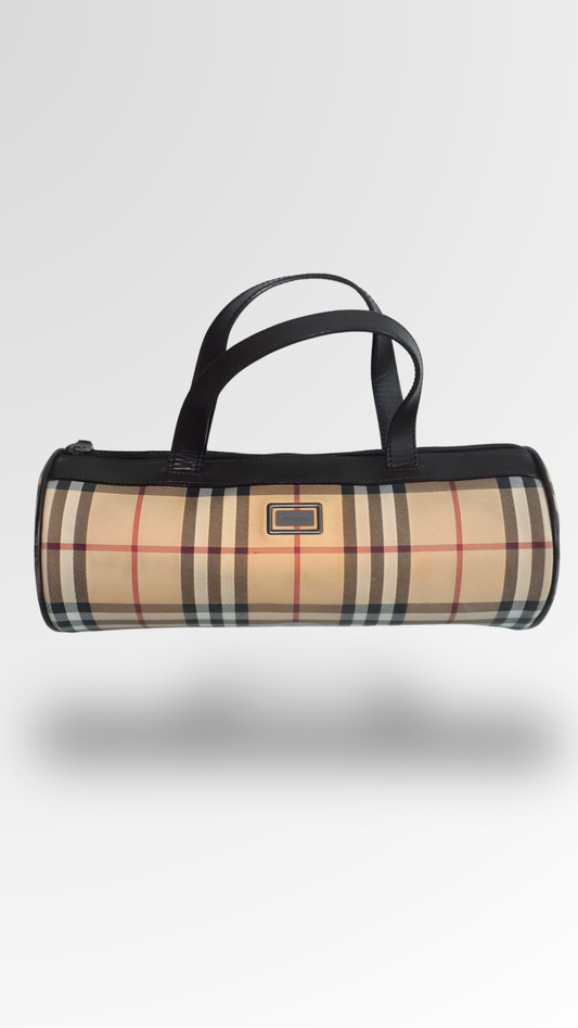 BURBERRY HOUSE CHECK MINI BARREL HANDBAG