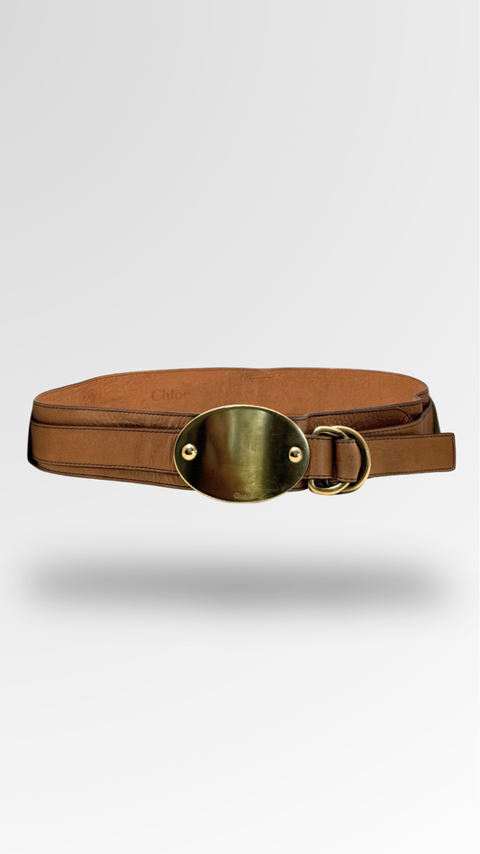 CHLOÉ BROWN LEATHER BELT