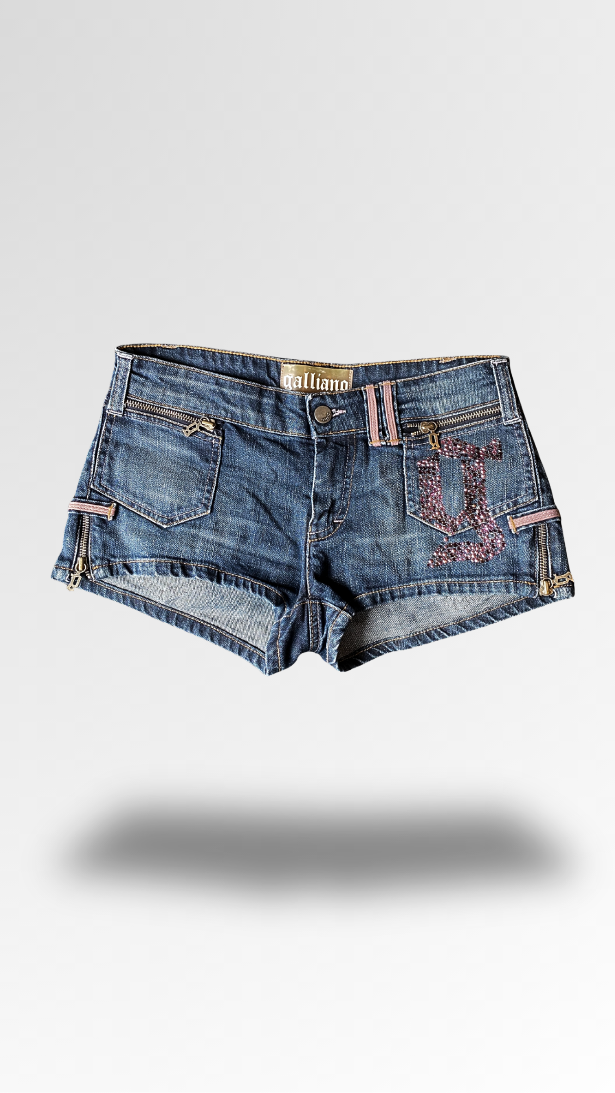 JOHN GALLIANO DENIM MINI SHORTS