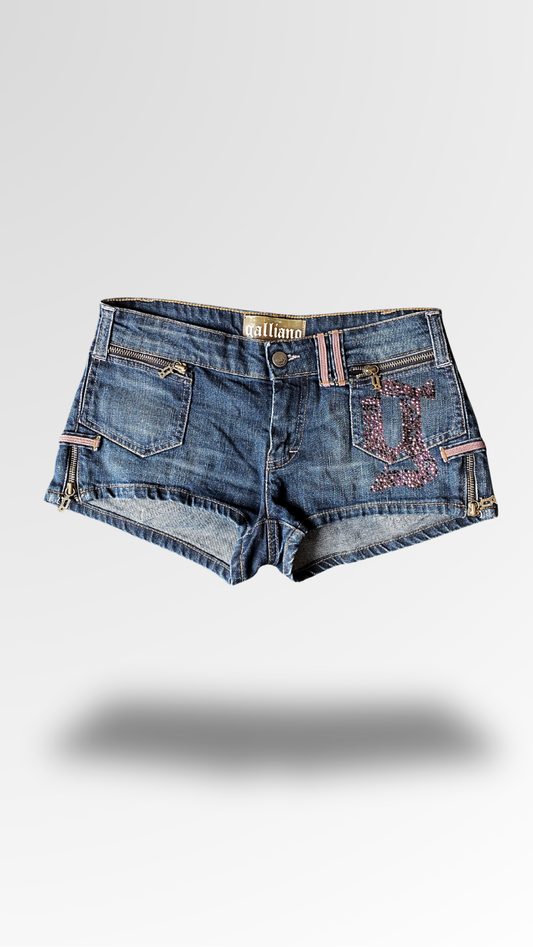 JOHN GALLIANO DENIM MINI SHORTS