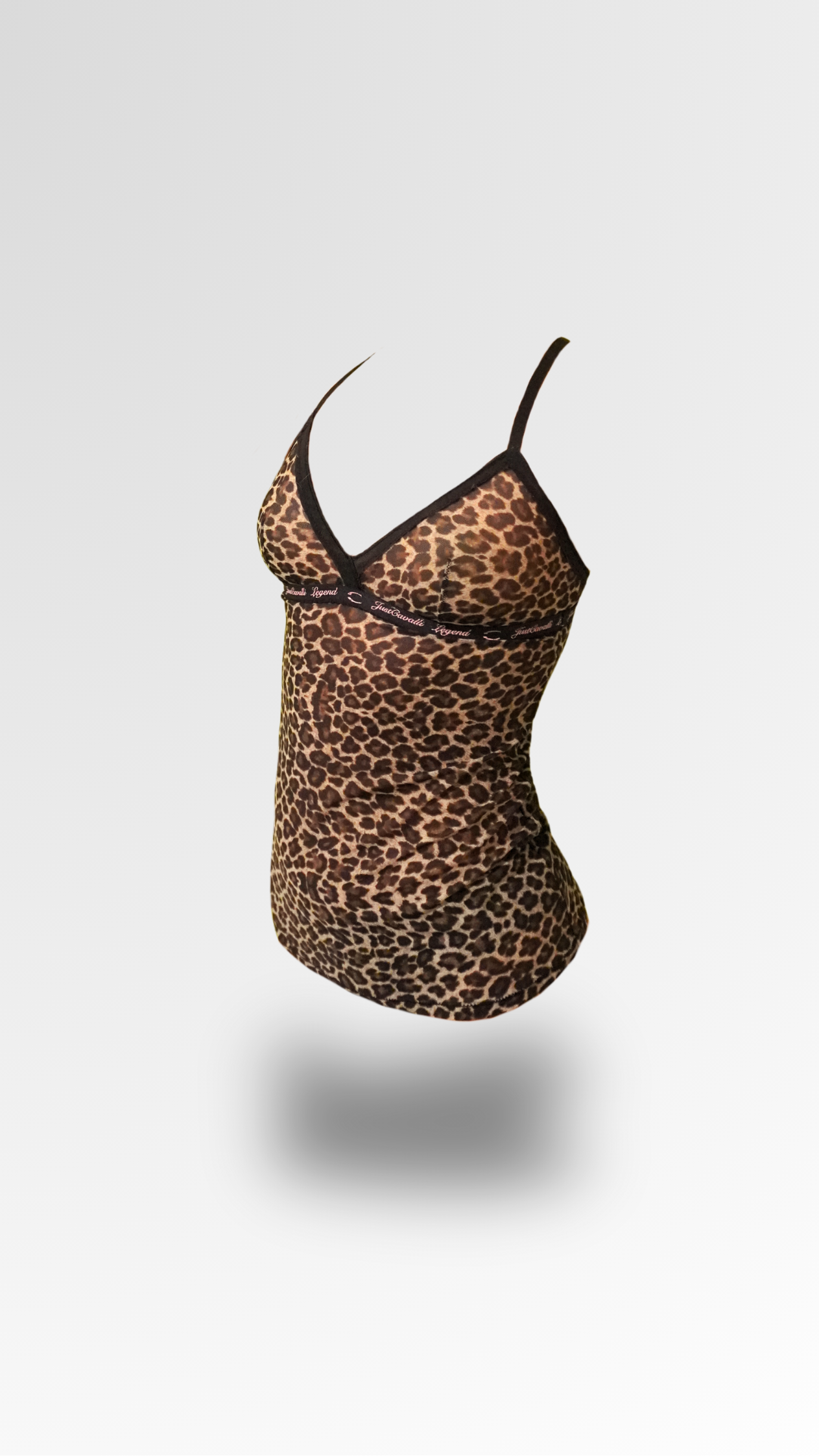 ROBERTO CAVALLI LEOPARD MESH CAMISOLE