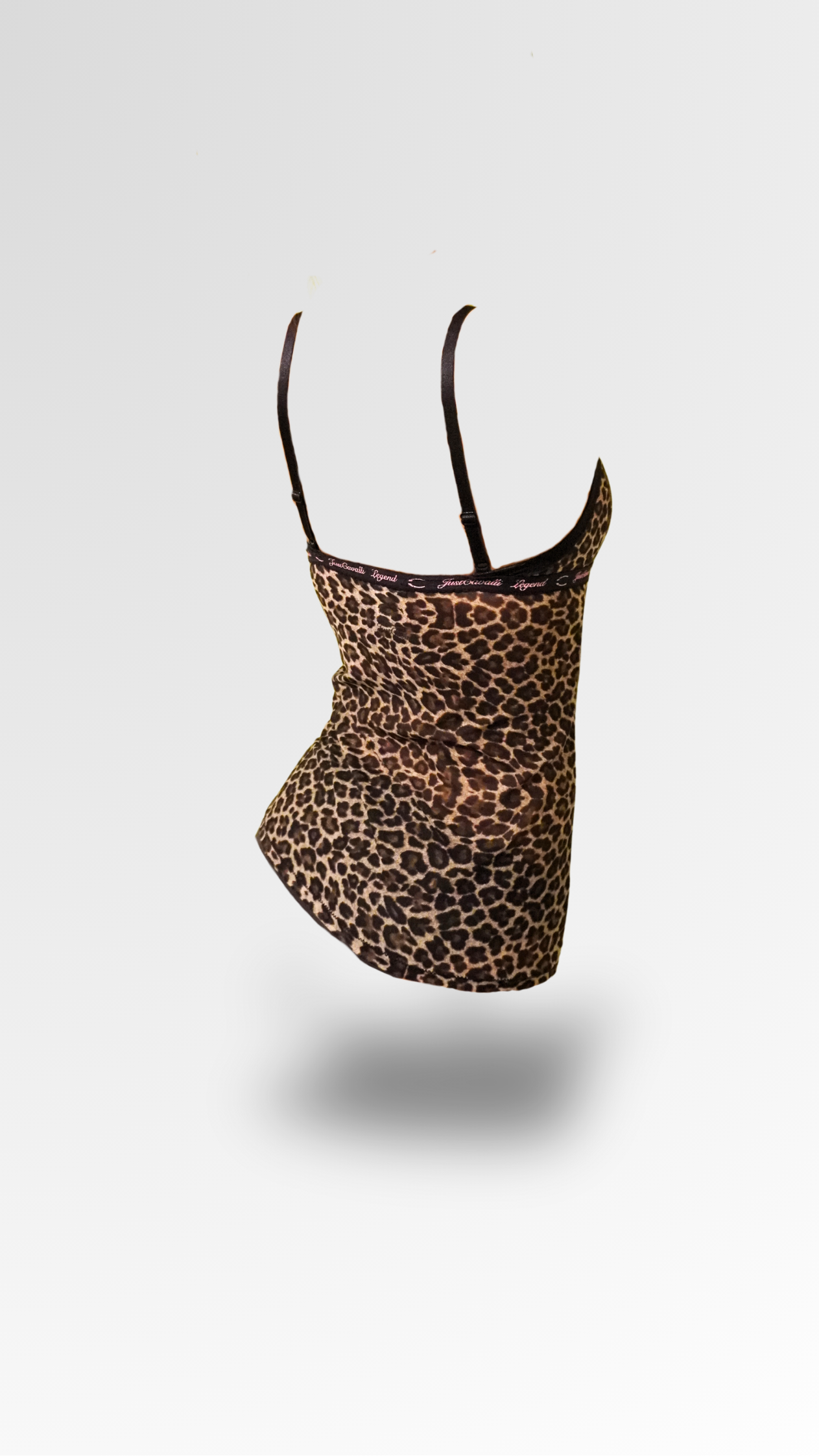 ROBERTO CAVALLI LEOPARD MESH CAMISOLE